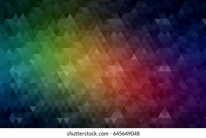 Dark Green, Red vector abstract mosaic template. Triangular geometric sample with gradient.  The polygonal design can be used for your web site.