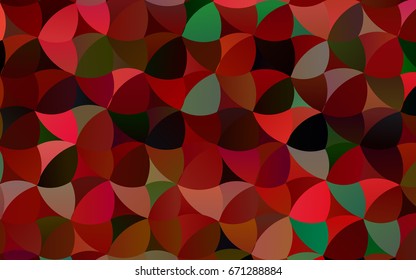 Dark Green, Red vector abstract pattern with circles. Geometry template for your business design. Background with colored spheres.