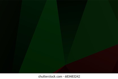 Dark Green, Red vector abstract polygonal template. An elegant bright illustration with gradient. The elegant pattern can be used as part of a brand book.