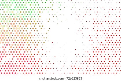 Dark Green, Red vector abstract pattern with circles. Geometry template for your business design. Background with colored spheres.