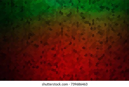 Dark Green, Red vector abstract pattern with circles. Geometry template for your business design. Background with colored spheres.
