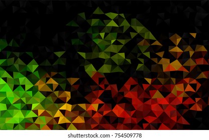 Dark Green, Red vector abstract mosaic pattern. Creative illustration in halftone style with gradient. Brand new style for your business design.