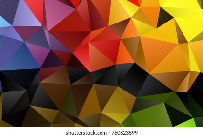 Dark Green, Red vector abstract polygonal template. Triangular geometric sample with gradient.  Brand-new design for your business.