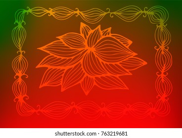 Dark Green, Red vector abstract doodle texture. Shining colored illustration with doodles in Zen tangle style. The template can be used as a background for cell phones.