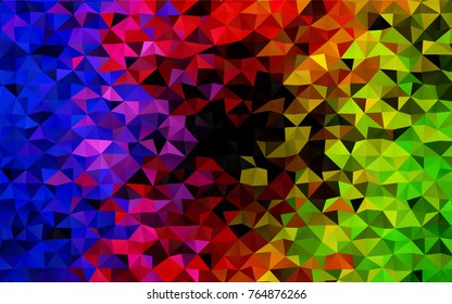 Dark Green, Red vector abstract mosaic background. Creative geometric illustration in Origami style with gradient. Brand-new style for your business design.
