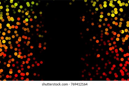 Dark Green, Red vector abstract pattern with circles. Geometry template for your business design. Background with colored spheres.