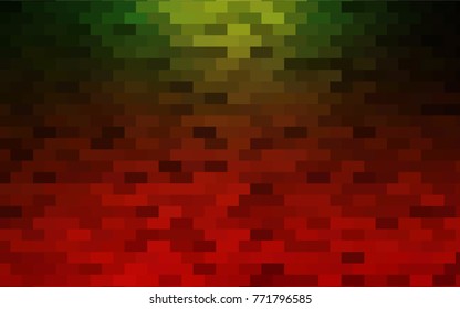 Dark Green, Red vector abstract textured polygonal background. Blurry rectangular design. The pattern with repeating rectangles can be used for background.