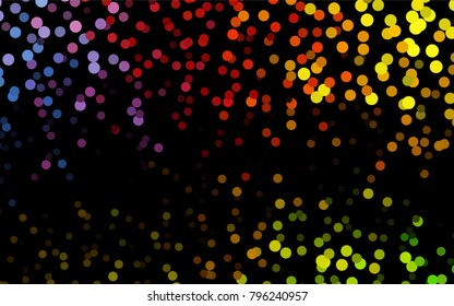 Dark Green, Red vector abstract pattern with circles. Geometry template for your business design. Background with colored spheres.