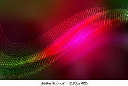 Dark Green, Red vector backdrop with dots and lines. Colorful illustration with circles and lines in futuristic style. Pattern for textures of wallpapers.