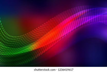 Dark Green, Red vector backdrop with dots and lines. Design with connection of dots and lines on colorful background. Pattern for textures of wallpapers.