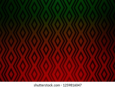 Dark Green, Red vector backdrop with lines, cubes. Colorful decorative design in simple style with lines, rhombuses. Best design for your ad, poster, banner.
