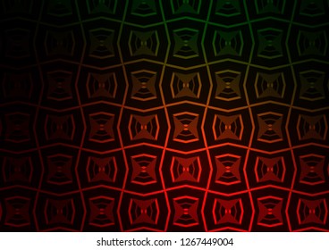 Dark Green, Red vector backdrop with long lines. Shining illustration with lines on abstract template. Smart design for your business advert.