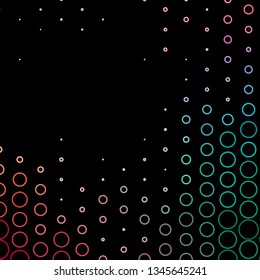 Dark Green, Red vector backdrop with circles. Colorful illustration with gradient dots in nature style. Design for your commercials.