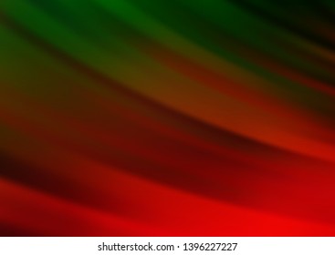 Dark Green, Red vector backdrop with long lines. Modern geometrical abstract illustration with staves. Pattern for business booklets, leaflets.
