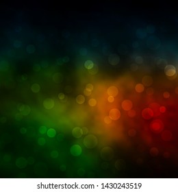 Dark Green, Red vector backdrop with circles. Modern abstract illustration with colorful circle shapes. Design for posters, banners.