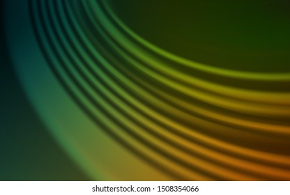 Dark Green, Red vector backdrop with curved lines. Colorful illustration in simple style with gradient. Elegant pattern for a brand book.
