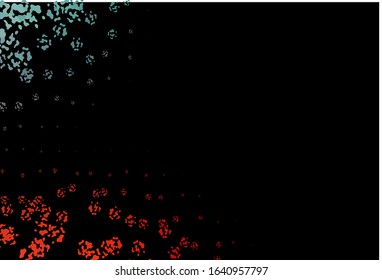 Dark Green, Red vector backdrop with abstract shapes. Colorful chaotic forms with gradient in modern style. Background for a cell phone.