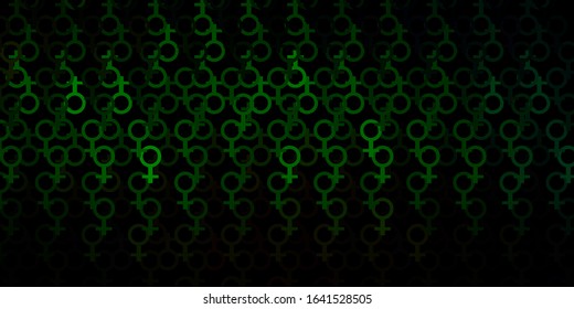 Dark Green, Red vector backdrop with mystery symbols. Illustration with magical signs of spiritual power. Simple base for your occult design.