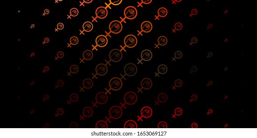 Dark Green, Red vector backdrop with woman's power symbols. Simple design in abstract style with women’s rights activism. Simple design for your web site.