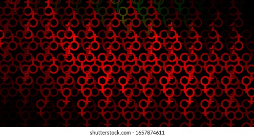 Dark Green, Red vector backdrop with mystery symbols. Retro design in abstract style with witchcraft forms. Design for magic, spiritual events.