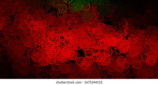 Dark Green, Red vector backdrop with mystery symbols. Abstract illustration with gothic gradient shapes. Simple base for your occult design.