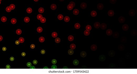 Dark Green, Red vector backdrop with chaotic shapes. Simple design in abstract style with gradient forms. Modern design for your ads.