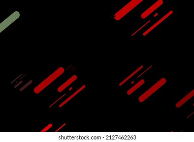 Dark Green, Red vector backdrop with long lines. Decorative shining illustration with lines on abstract template. Best design for your ad, poster, banner.