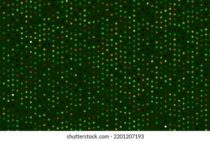 Dark Green, Red vector backdrop with dots. Beautiful colored illustration with blurred circles in nature style. Template for your brand book.
