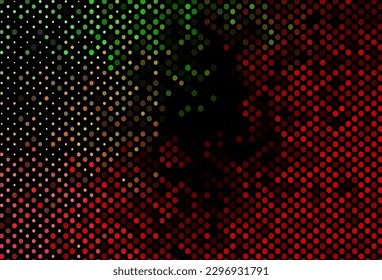 Dark Green, Red vector backdrop with dots. Abstract illustration with colored bubbles in nature style. Template for your brand book.