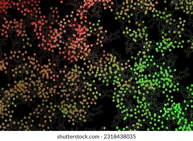 Dark Green, Red vector backdrop with artificial intelligence data. Colorful design in simple style with AI links. Smart design for promotion of bid data.