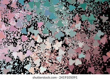 Dark Green, Red vector backdrop with memphis shapes. Illustration with colorful gradient shapes in abstract style. Modern design for your business card.