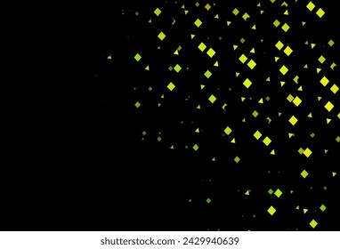 Dark green, red vector backdrop with lines, circles, rhombus. Decorative design in abstract style with lines, dots, cubes. Smart design for your business advert.