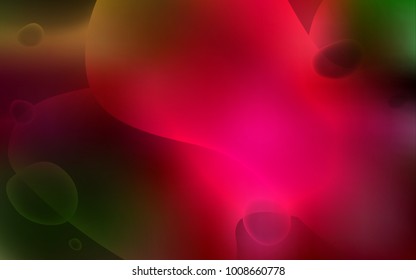 Dark Green, Red vector background with bubble shapes. Creative geometric illustration in memphis style with gradient. Memphis design for your web site.