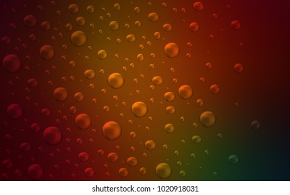 Dark Green, Red vector background with dots. Beautiful colored illustration with blurred circles in nature style. The pattern can be used for beautiful websites.
