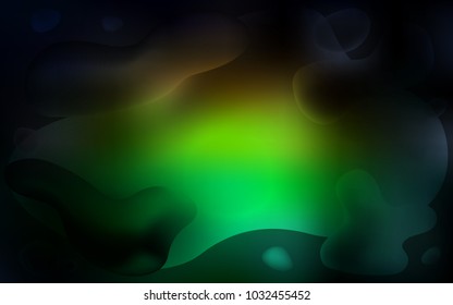 Dark Green, Red vector background with bubble shapes. Colorful abstract illustration with gradient lines. Brand-new design for your ads, poster, banner.