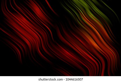 Dark Green, Red vector background with bent ribbons. Brand-new colored illustration in marble style with gradient. A completely new template for your business design.