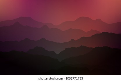 Dark Green, Red vector background with lava shapes. A completely new color illustration in mountain style. Mountain design for your web site.