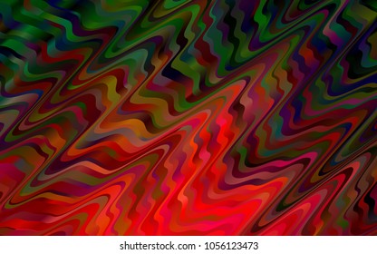 Dark Green, Red vector background with abstract lines. Creative geometric illustration in marble style with gradient. The best blurred design for your business.