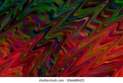 Dark Green, Red vector background with liquid shapes. Colorful abstract illustration with gradient lines. A completely new template for your business design.