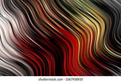 Dark Green, Red vector background with bent lines. Geometric illustration in marble style with gradient.  The best blurred design for your business.