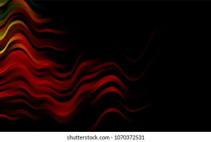 Dark Green, Red vector background with abstract lines. Modern gradient abstract illustration with bandy lines. Textured wave pattern for backgrounds.