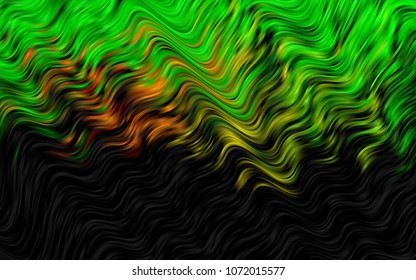Dark Green, Red vector background with lava shapes. A vague circumflex abstract illustration with gradient. Marble design for your web site.