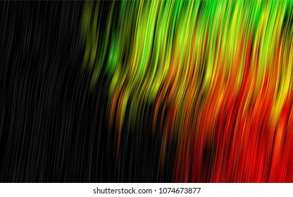 Dark Green, Red vector background with bent ribbons. Blurred geometric sample with gradient bubbles.  New composition for your brand book.