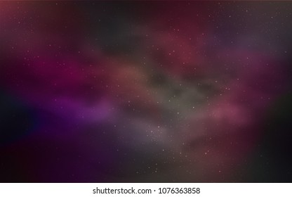 Dark Green, Red vector background with galaxy stars. Shining illustration with sky stars on abstract template. Best design for your ad, poster, banner.