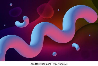 Dark Green, Red vector background with liquid shapes. Geometric illustration in memphis style with gradient.  A new texture for your  ad, booklets, leaflets.