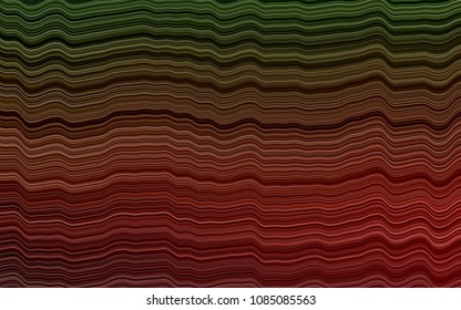 Dark Green, Red vector background with liquid shapes. Blurred geometric sample with gradient bubbles.  Textured wave pattern for backgrounds.