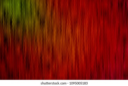 Dark Green, Red vector background with liquid shapes. Shining illustration, which consist of blurred lines, circles. A new texture for your  ad, booklets, leaflets.