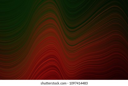 Dark Green, Red vector background with bent ribbons. An elegant bright illustration with gradient. New composition for your brand book.