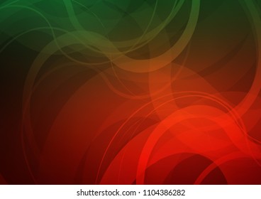Dark Green, Red vector background with lava shapes. Creative illustration in halftone marble style with gradient. New composition for your brand book.