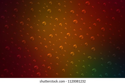 Dark Green, Red vector background with dots. Blurred bubbles on abstract background with colorful gradient. The pattern can be used for beautiful websites.